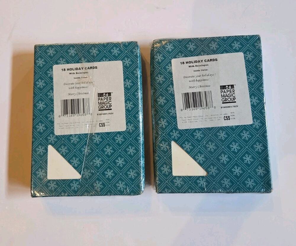 Vintage Paper Magic Group Christmas Cards Boxed 2 Pack Lot 36 Total Tree